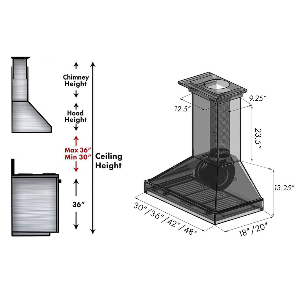 48 In. Ducted Wooden Wall Mount Range Hood In Cottage White KBTT48