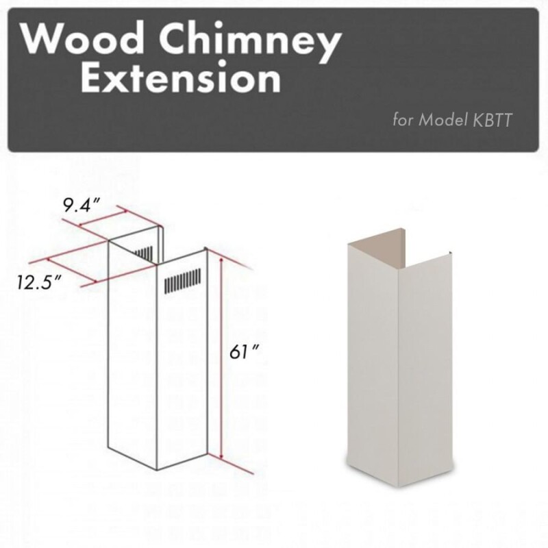 61" Wooden Chimney Extension for Ceilings up to 12.5 ft. KBTTE