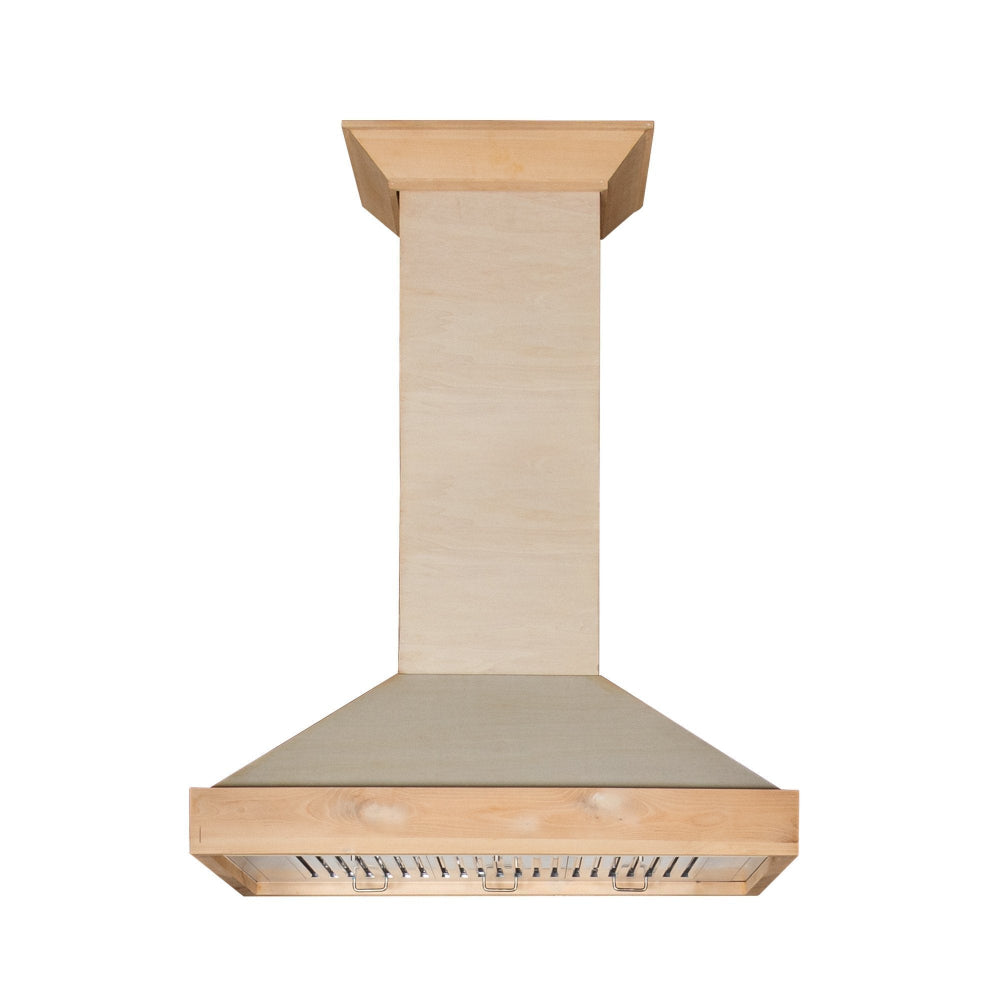 36 In. Ducted Unfinished Wooden Wall Mount Range Hood KBUF36