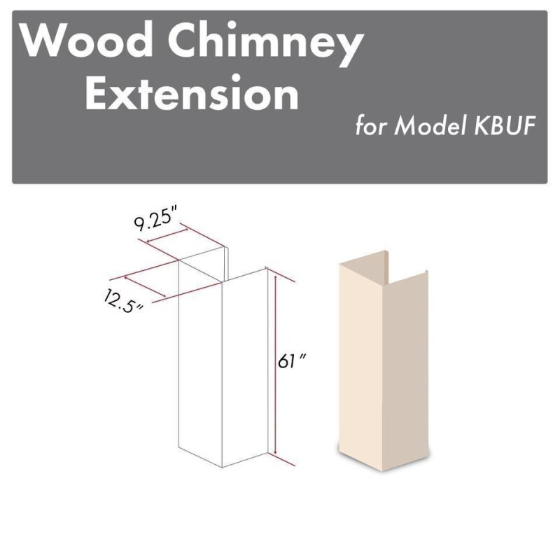 61" Wooden Chimney Extension for Ceilings up to 12.5 ft. KBUFE