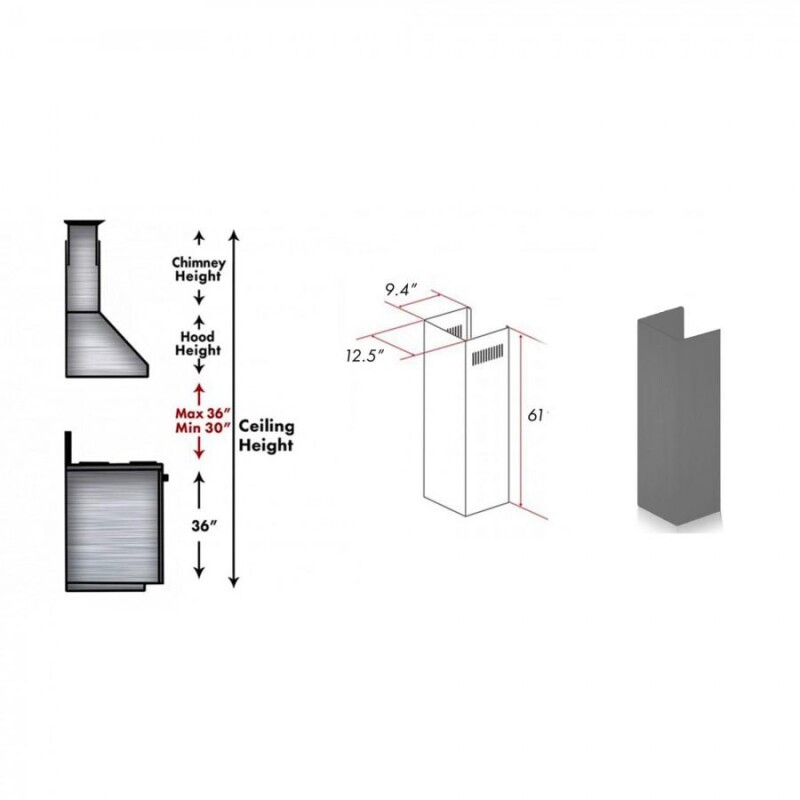 61" Wooden Chimney Extension for Ceilings up to 12.5 ft. KBUUE