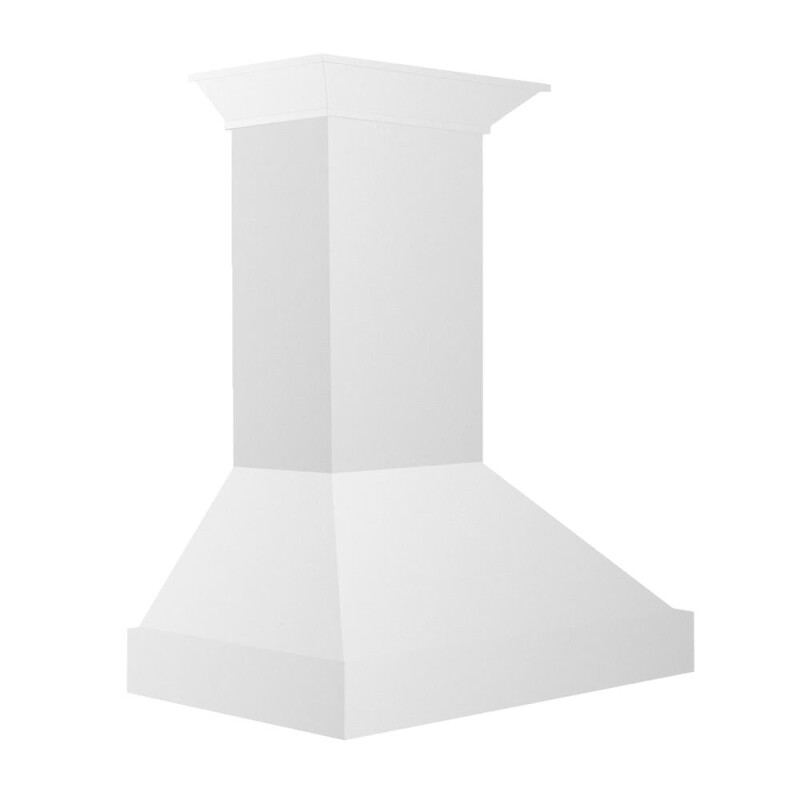 36 In. Wooden Wall Mount Range Hood In Smooth Bright White Finish KBWW36