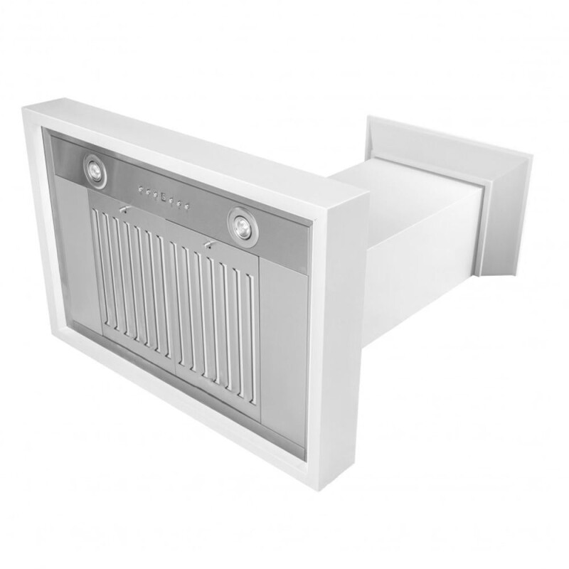 36 In. Wooden Wall Mount Range Hood In Smooth Bright White Finish KBWW36