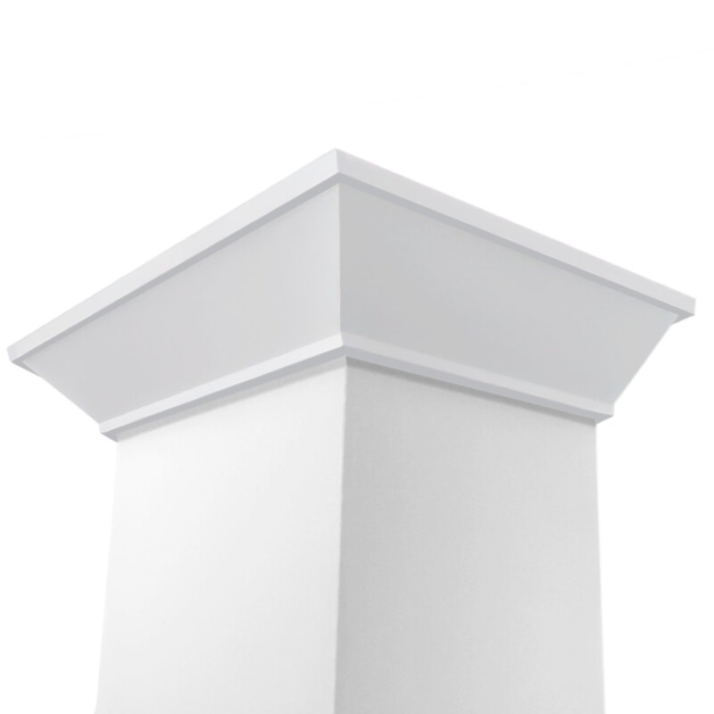 48 In. Wooden Wall Mount Range Hood In Smooth Bright White Finish KBWW48