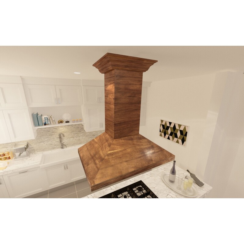 Convertible Vent Wooden Island Mount Range Hood  (KBiRR) - 30 Inch KBIRR30