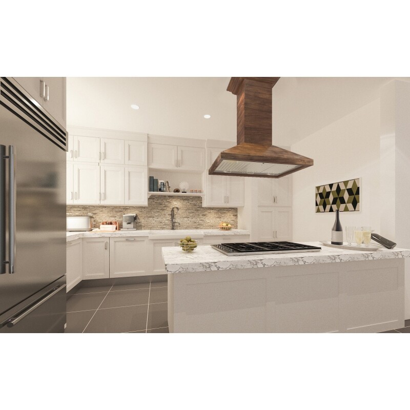 Convertible Vent Wooden Island Mount Range Hood  (KBiRR) - 30 Inch KBIRR30