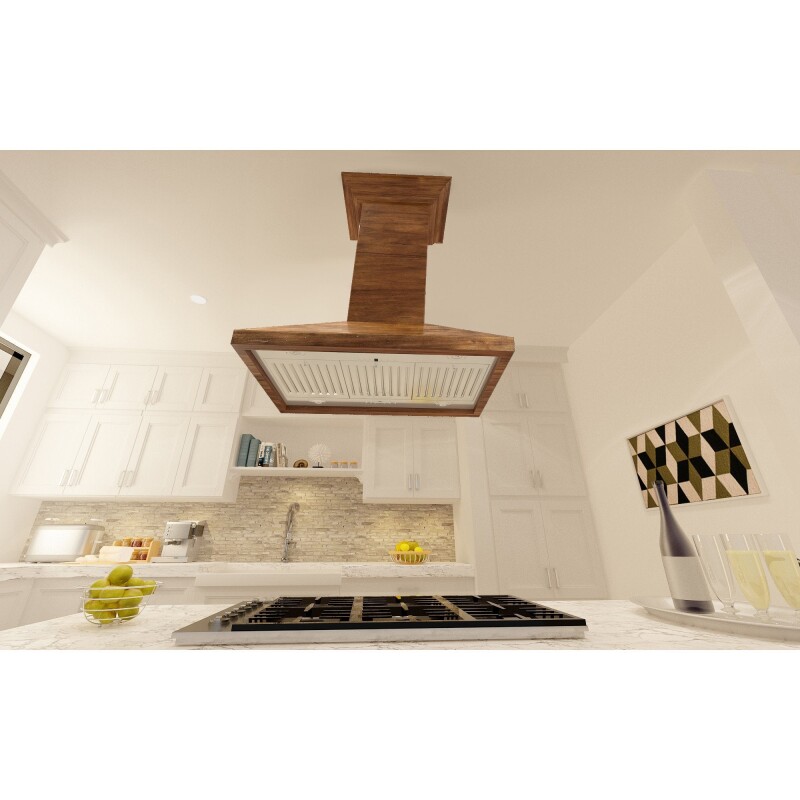 Convertible Vent Wooden Island Mount Range Hood  (KBiRR) - 30 Inch KBIRR30