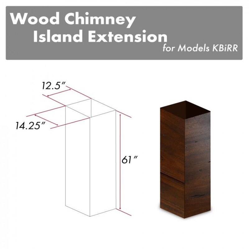 61" Wooden Chimney Extension for Ceilings up to 12.5 ft. KBIRRE