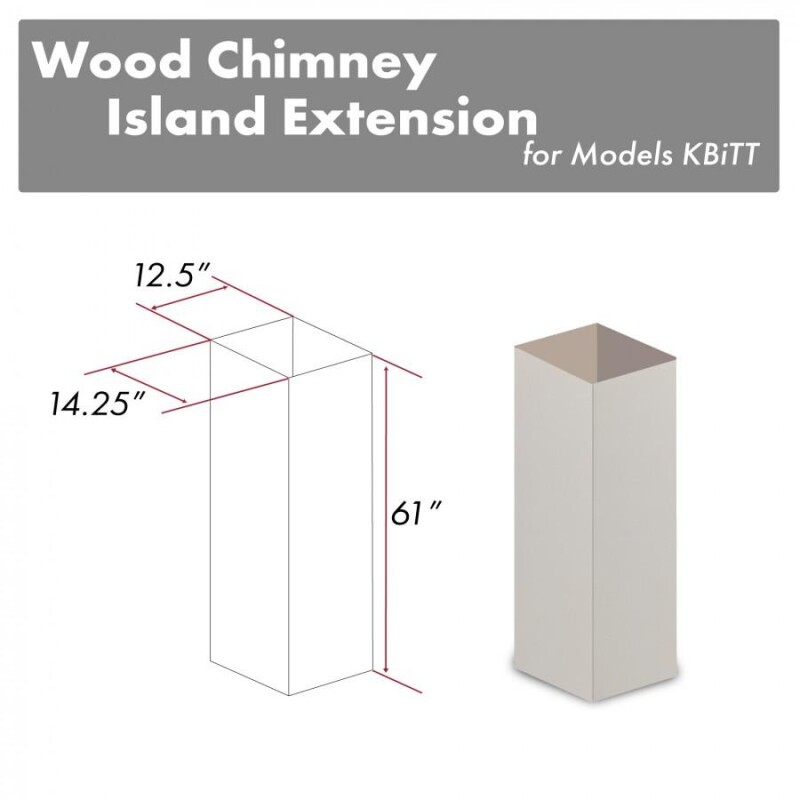 61" Wooden Chimney Extension for Ceilings up to 12.5 ft. KBITTE