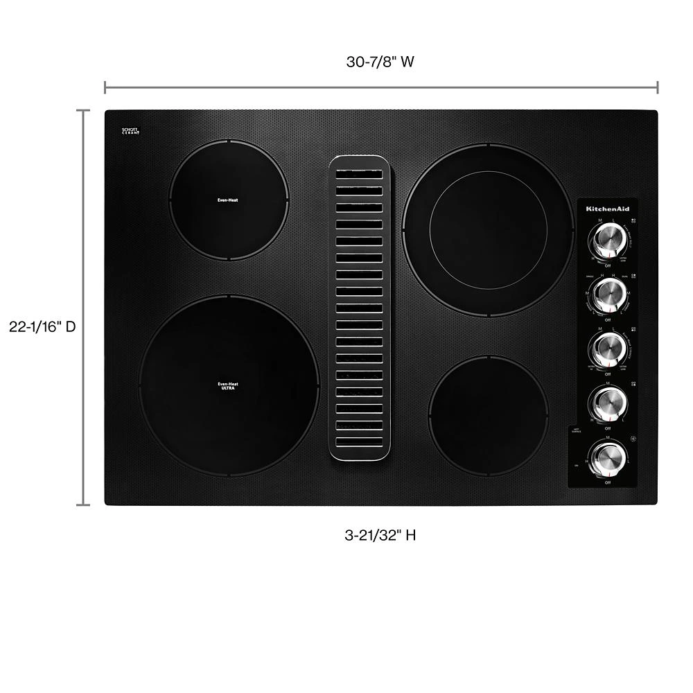 30" Electric Downdraft Cooktop with 4 Elements view 13