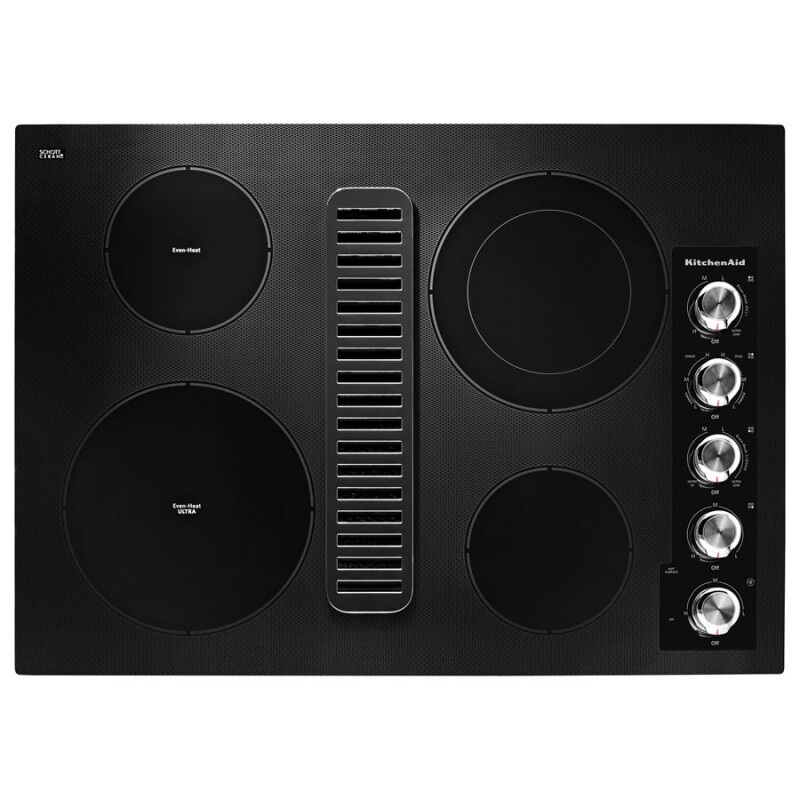 KitchenAid 30" Electric Downdraft Cooktop with 4 Elements Black KCED600GBL Picture 1