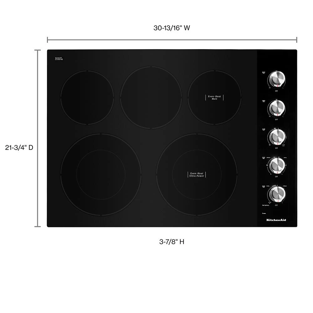 30" Electric Cooktop with 5 Elements and Knob Controls view 9