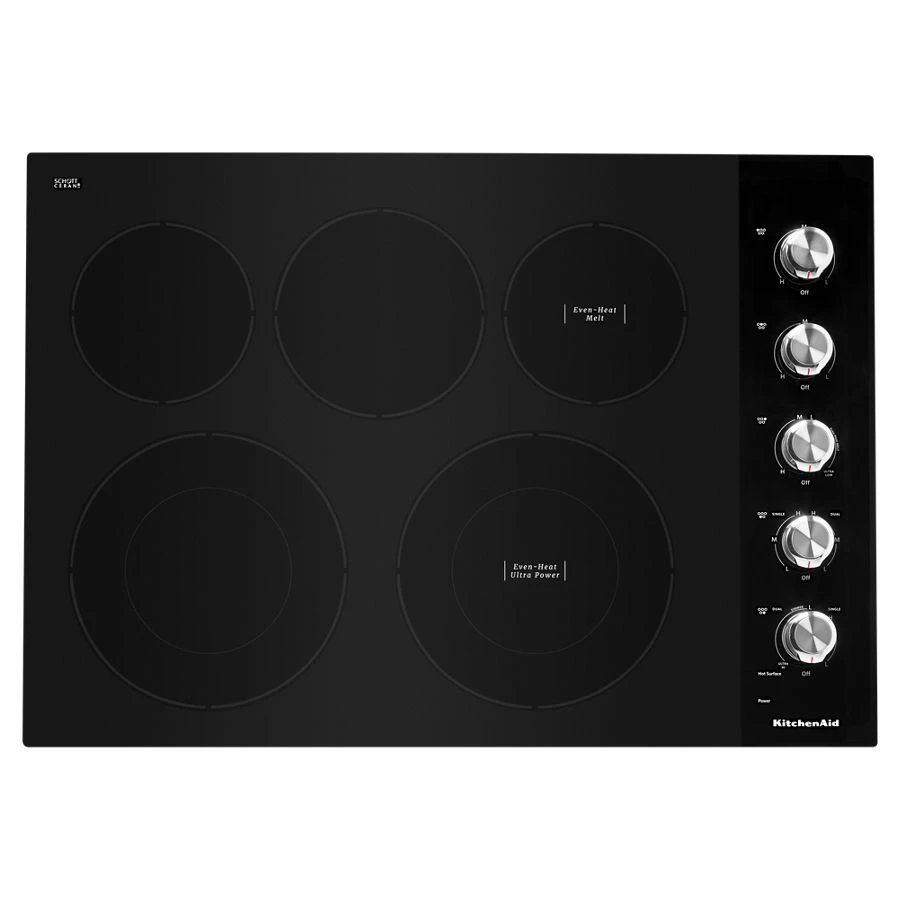 30" Electric Cooktop With 5 Elements And Knob Controls KCES550HBL
