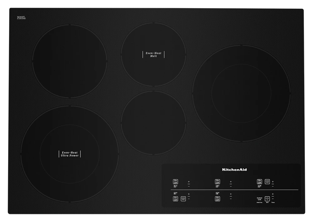 30" Electric Cooktop with 5 Elements and Touch-Activated Controls KCES950HBL