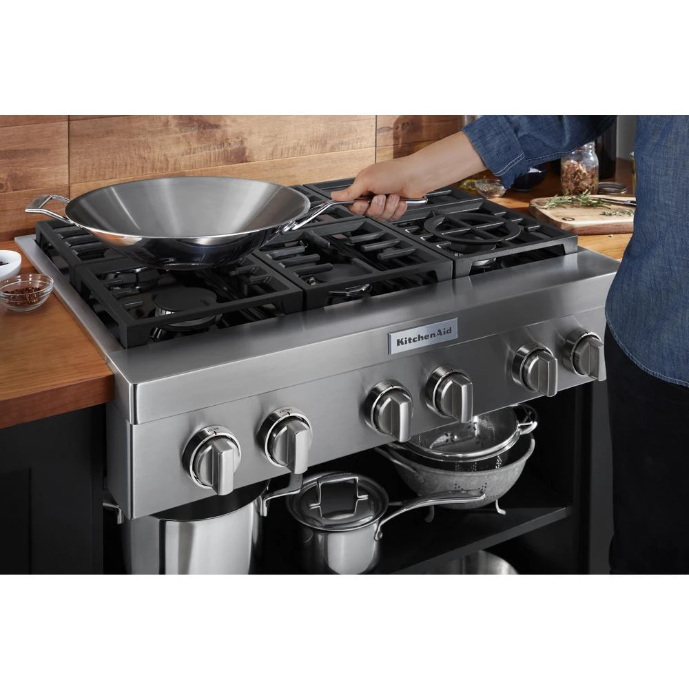 36'' 6-Burner Commercial-Style Gas Rangetop view 6