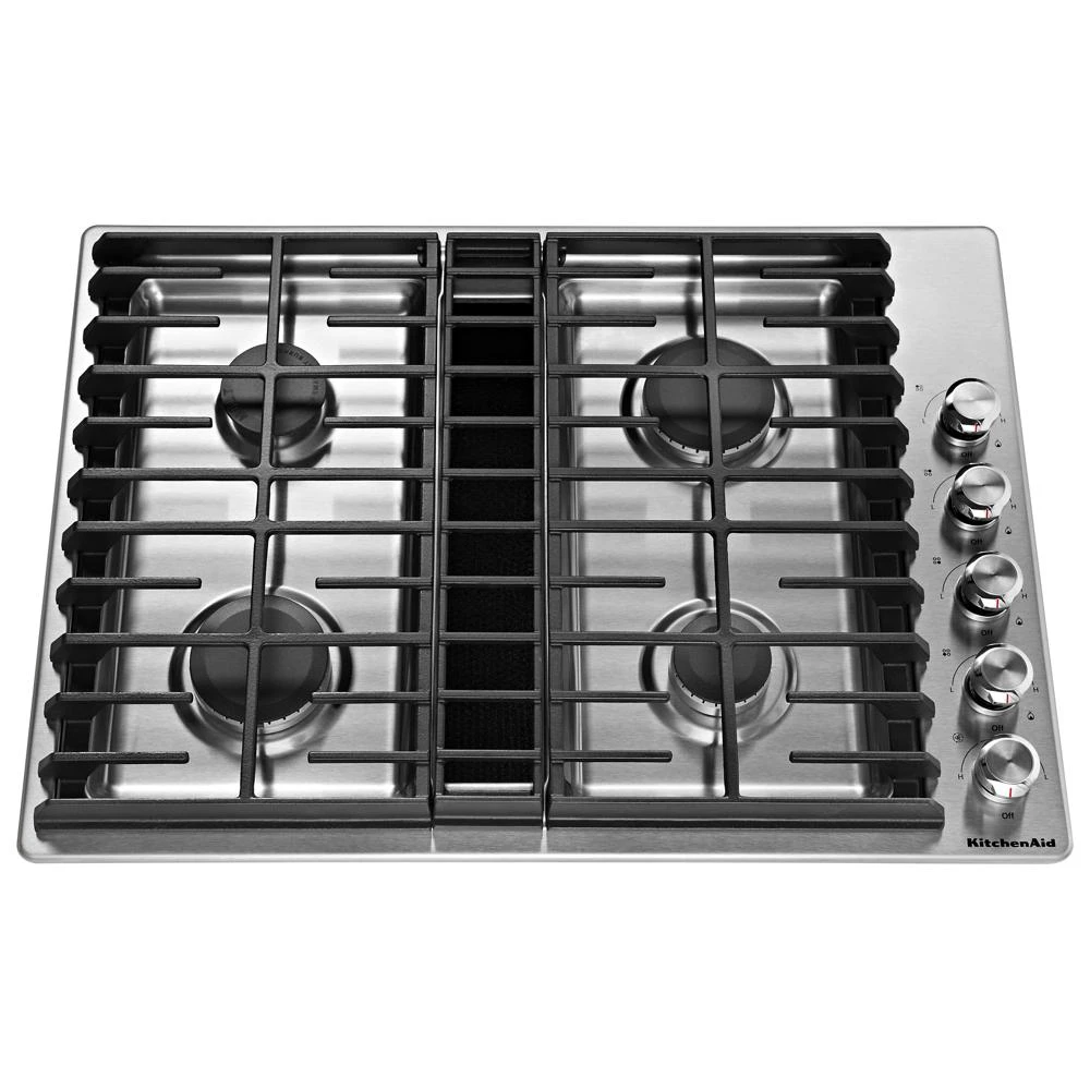 30" 4 Burner Gas Downdraft Cooktop view 3