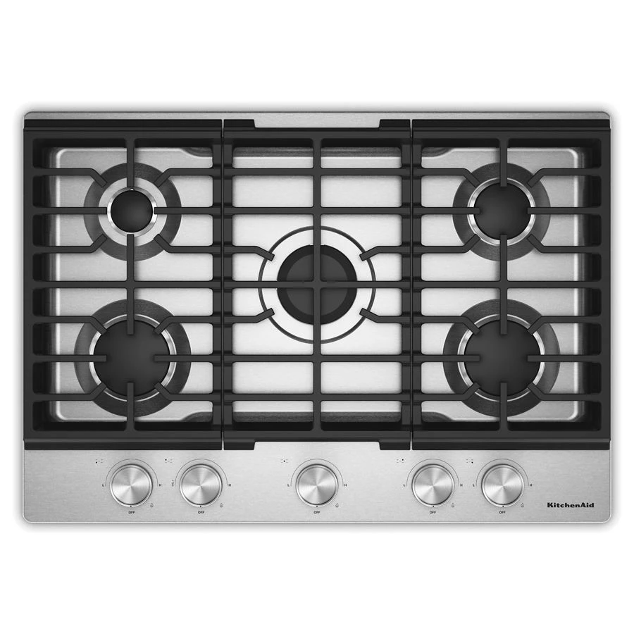 Kitchenaid® 30 In. Gas Cooktop With 5 Versatile Burners KCGK330SSS