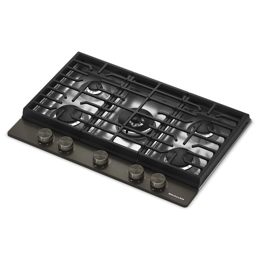 Kitchenaid® 30 In. Gas Cooktop With 5 Burners And Integrated Wok Grate KCGK530SBE