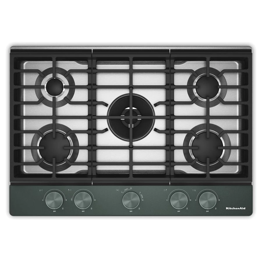 Kitchenaid® 30 In. Gas Cooktop With 5 Burners And Integrated Wok Grate KCGK530SJP