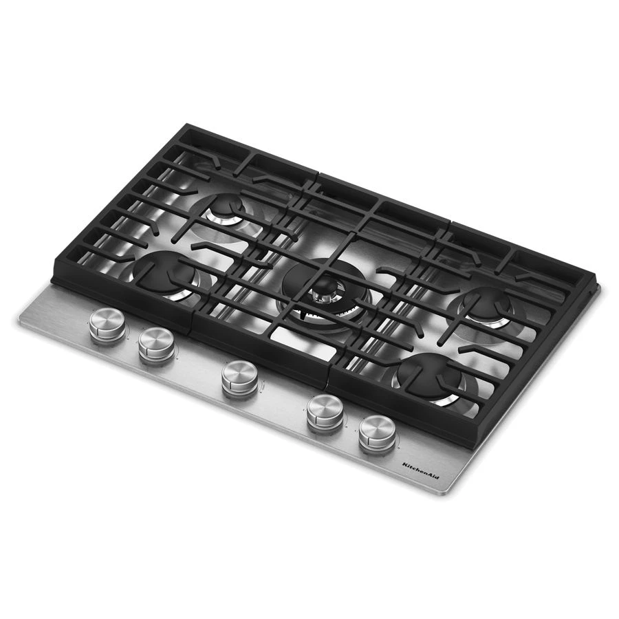 Kitchenaid® 30 In. Gas Cooktop With 5 Burners And Integrated Wok Grate KCGK530SSS
