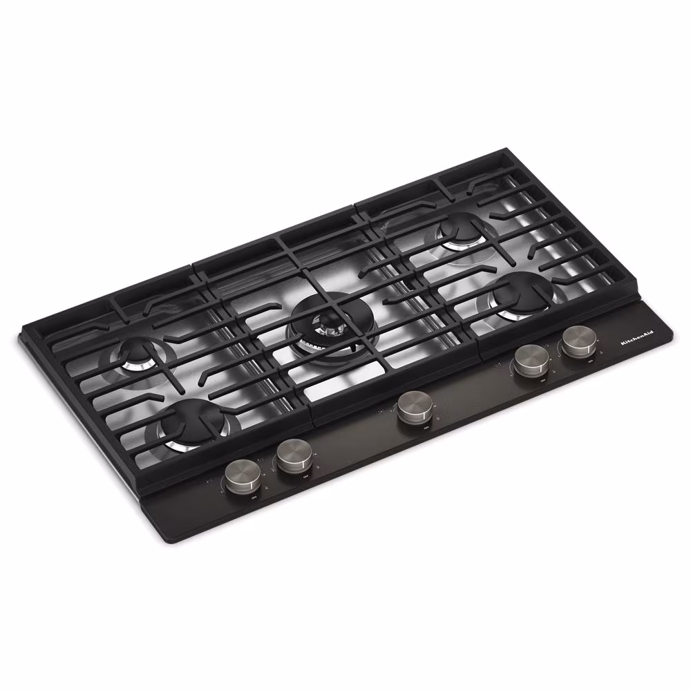 36 in. Gas Cooktop with 5 Burners, Integrated Wok Grate and CookShield™ Finish view 3