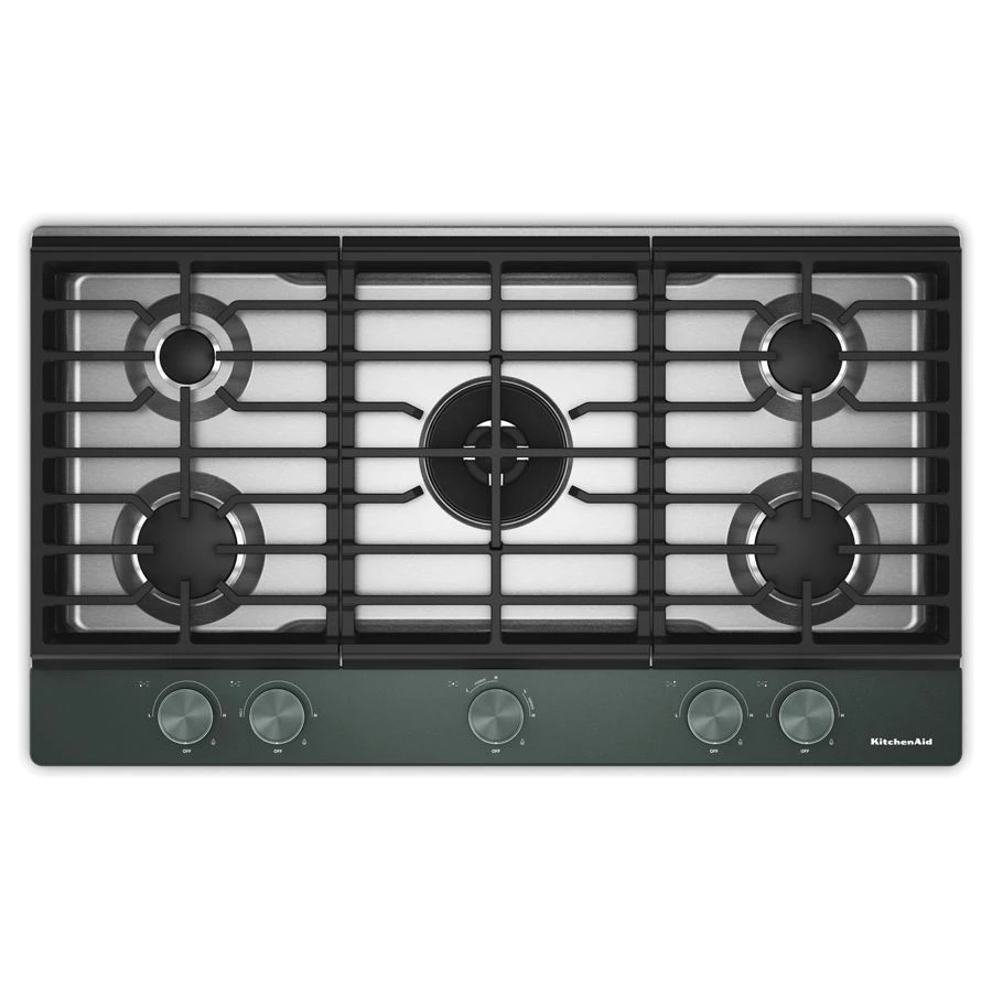 Kitchenaid® 36 In. Gas Cooktop With 5 Burners And Integrated Wok Grate KCGK536SJP