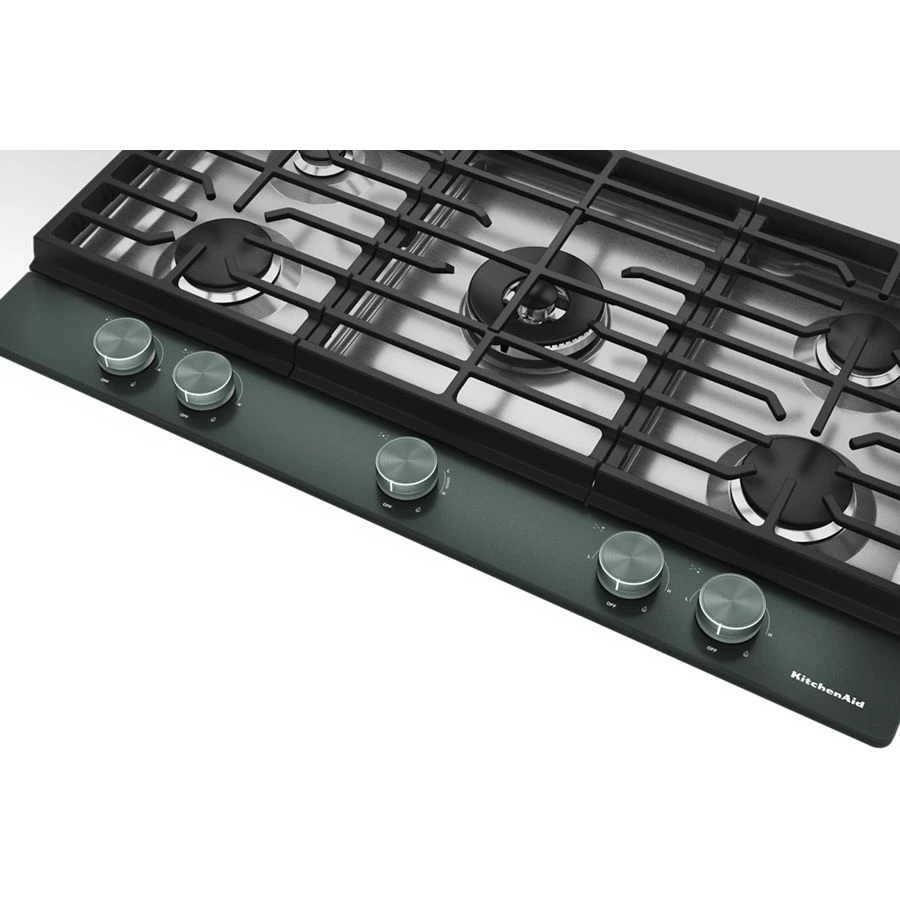 Kitchenaid® 36 In. Gas Cooktop With 5 Burners And Integrated Wok Grate KCGK536SJP