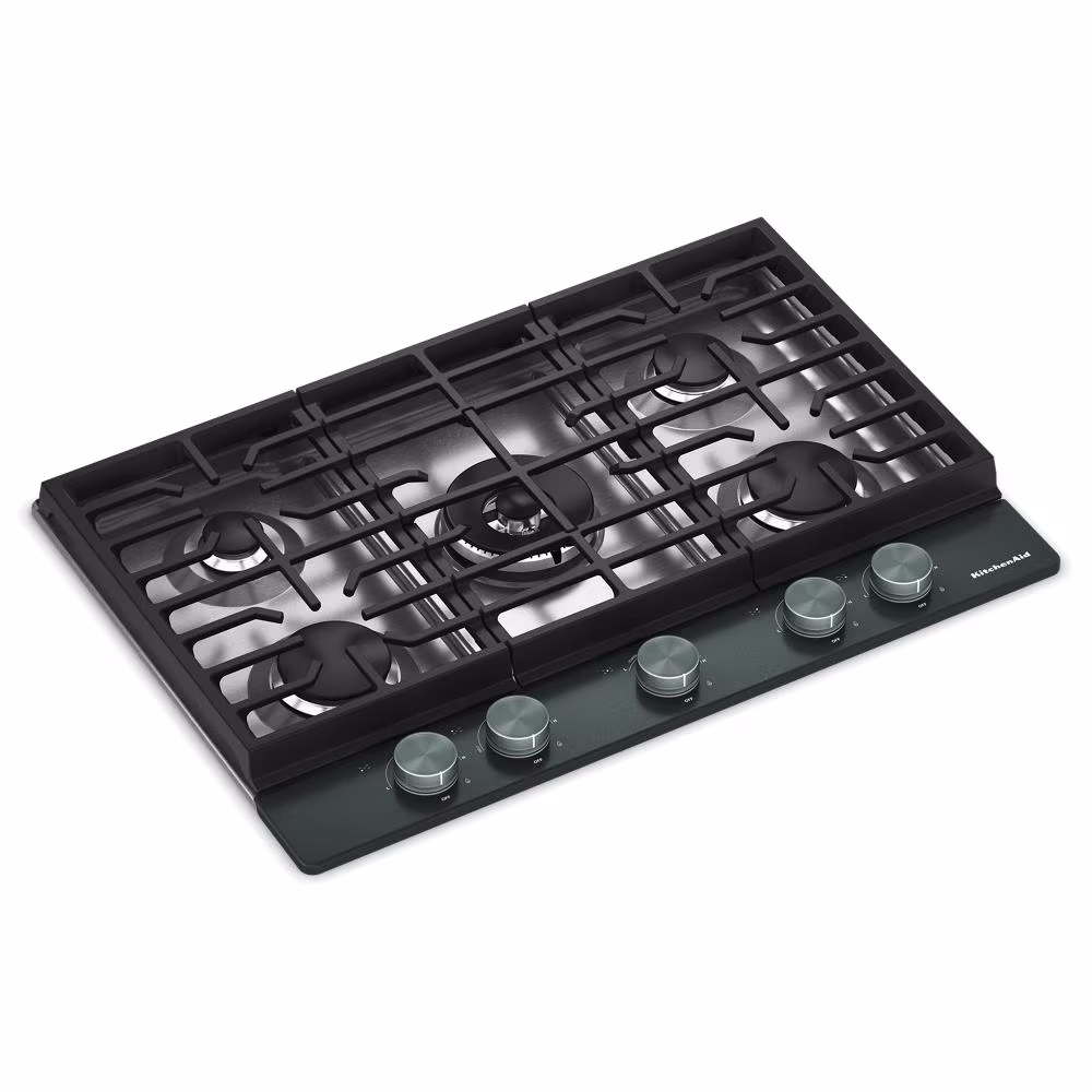 Kitchenaid® 30 In. Gas Cooktop With 5 Burners And Integrated Wok Grate KCGK730SJP