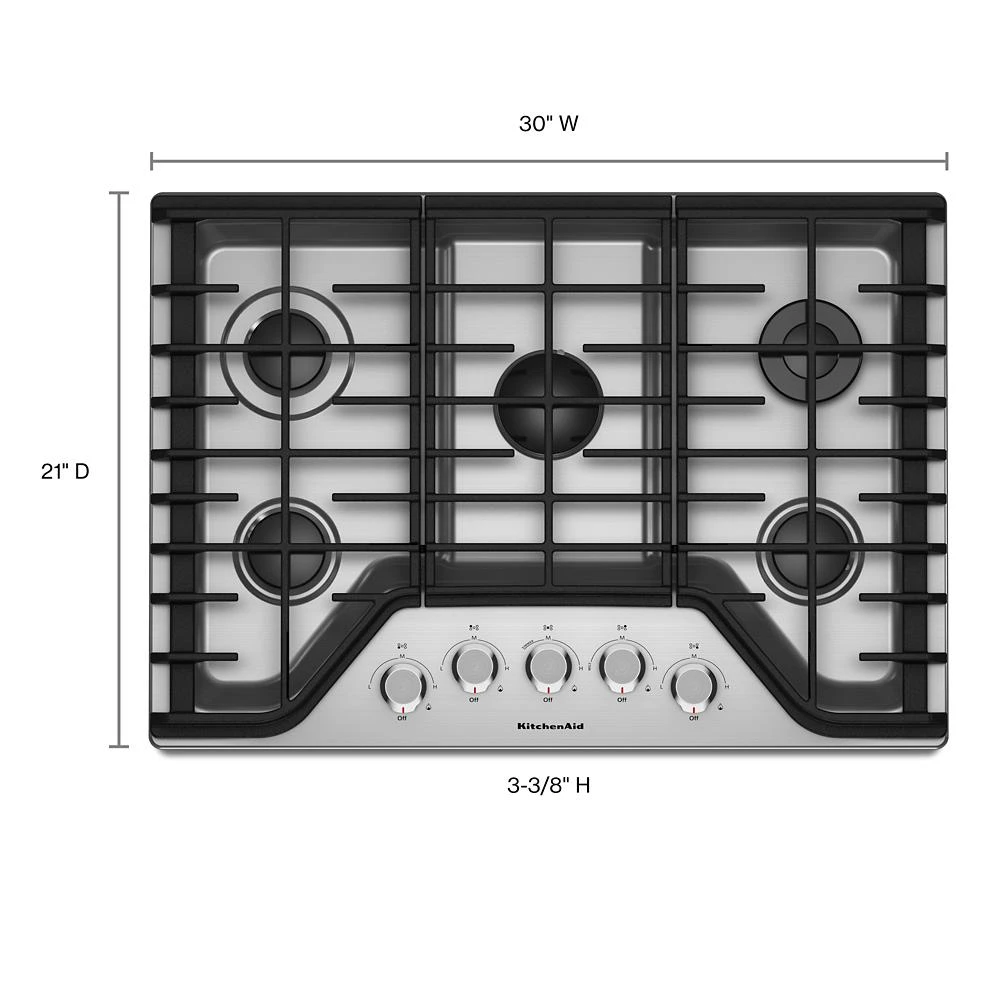 30" 5-Burner Gas Cooktop view 33