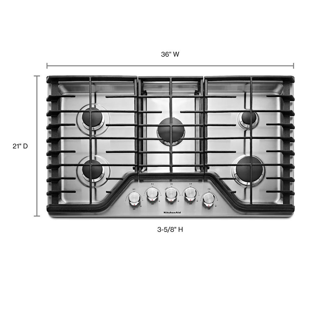 36" 5-Burner Gas Cooktop view 14