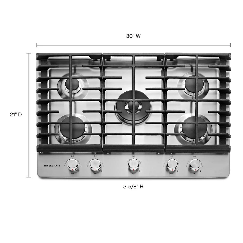 30" 5-Burner Gas Cooktop view 29