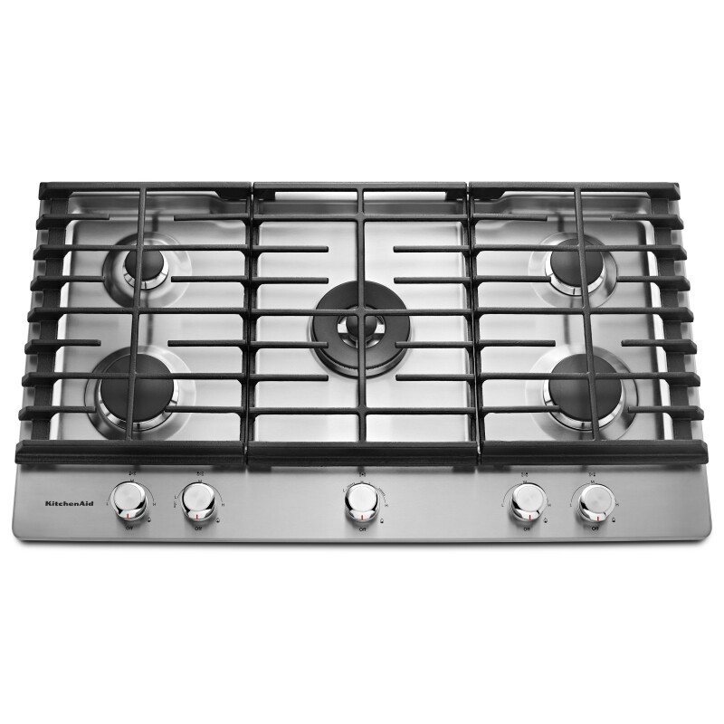 KitchenAid 36" 5-Burner Gas Cooktop Stainless Steel KCGS556ESS Picture 1