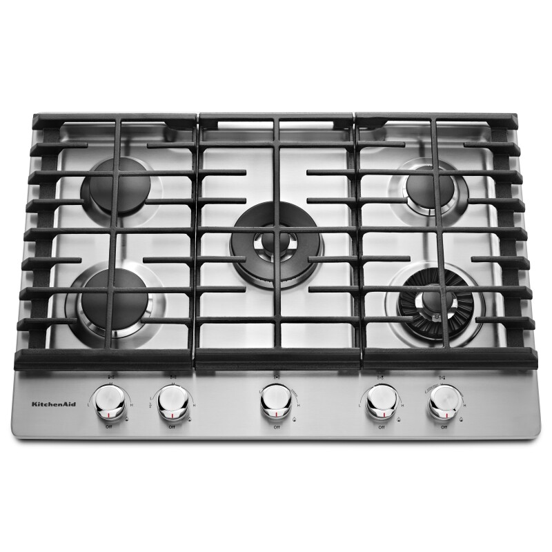 KitchenAid 30" 5-Burner Gas Cooktop with Griddle Stainless Steel KCGS950ESS Picture 1