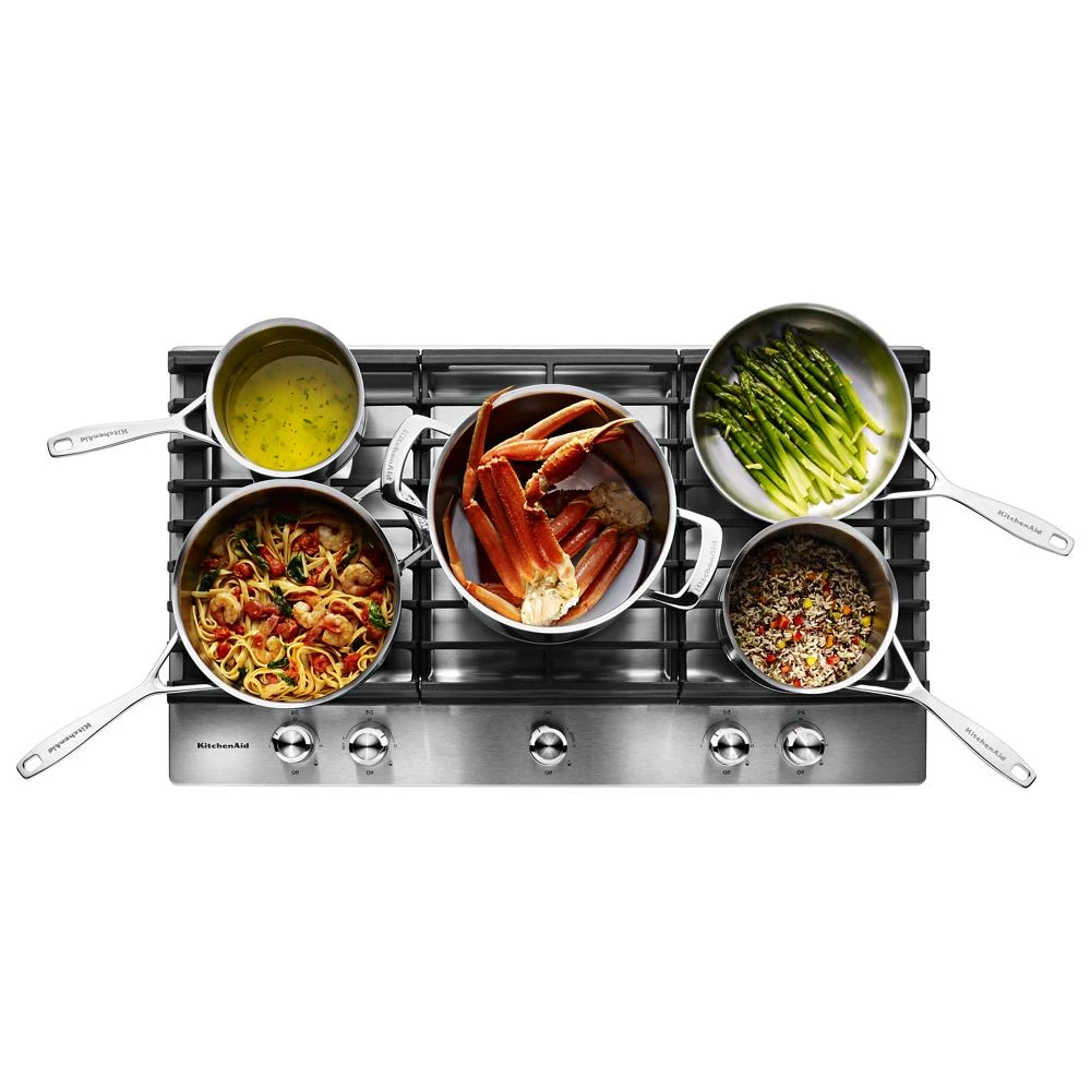 36" 5-Burner Gas Cooktop with Griddle view 48