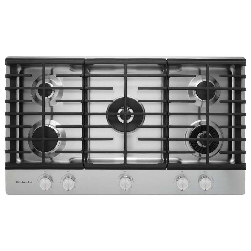 KitchenAid 36" 5-Burner Gas Cooktop with Griddle Stainless Steel KCGS956ESS Picture 1