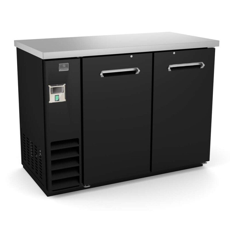 Refrigeration Equipment2-Solid Door Back Bar Refrigerator Black 49" Long KCHBB48S