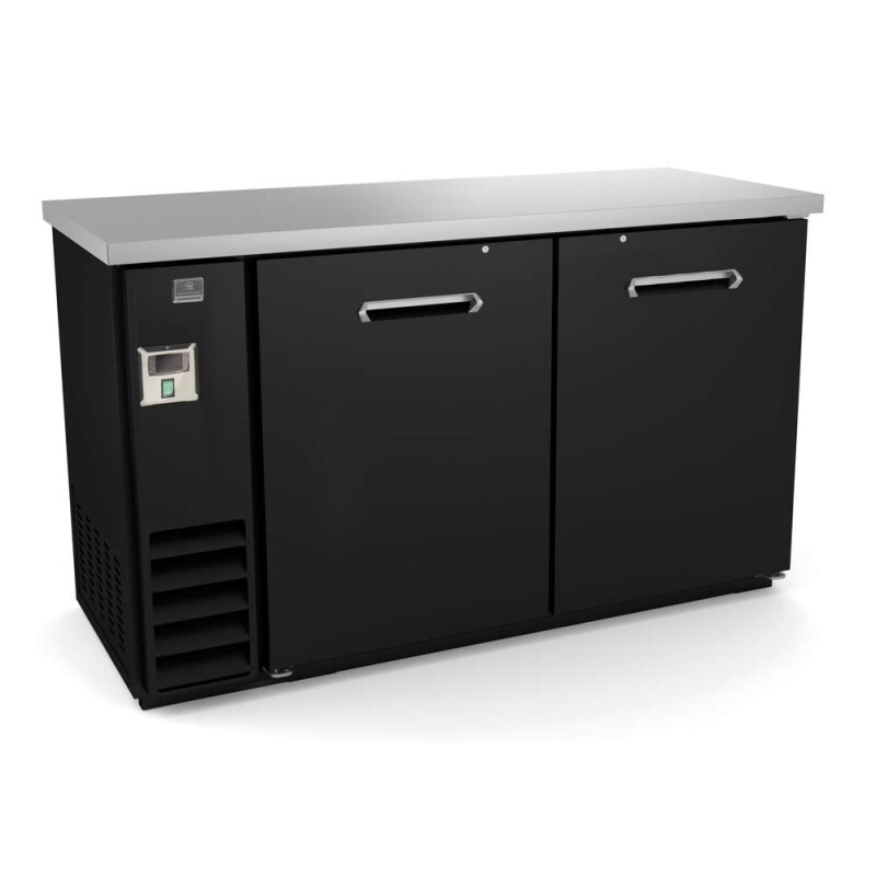Refrigeration Equipment2-Solid Door Back Bar Refrigerator Black 61" Long KCHBB60S