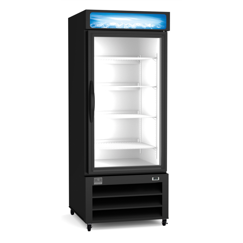Refrigeration Equipment 1-Hinged Glass Door Full Height Ice Cube Merchandiser Freezer 26.75 KCHGICM23FB