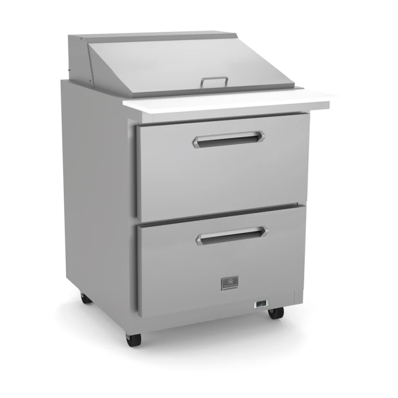 Refrigeration Equipment2-Drawer Mega Top Prep Table 29" Long 9-1/6 3-1/9 Pan KCHMT29122D