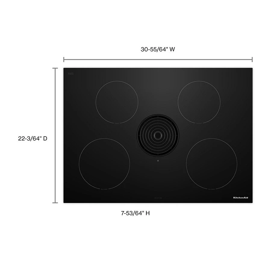 30-inch Nextgen Induction Downdraft Cooktop With 4 Cooking Zones KCID930SBL