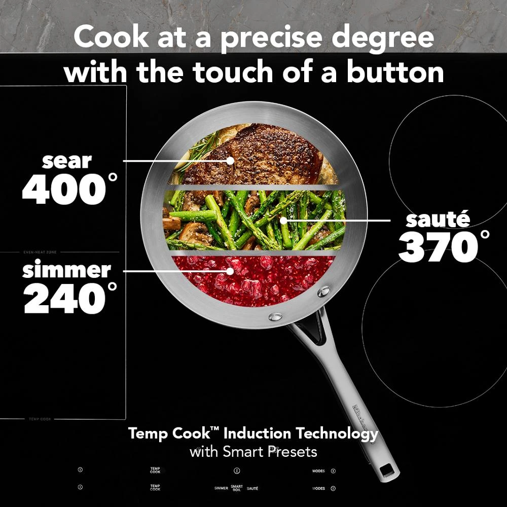 30" Temp Cook™ Induction Cooktop with 5 Cooking Zones view 4