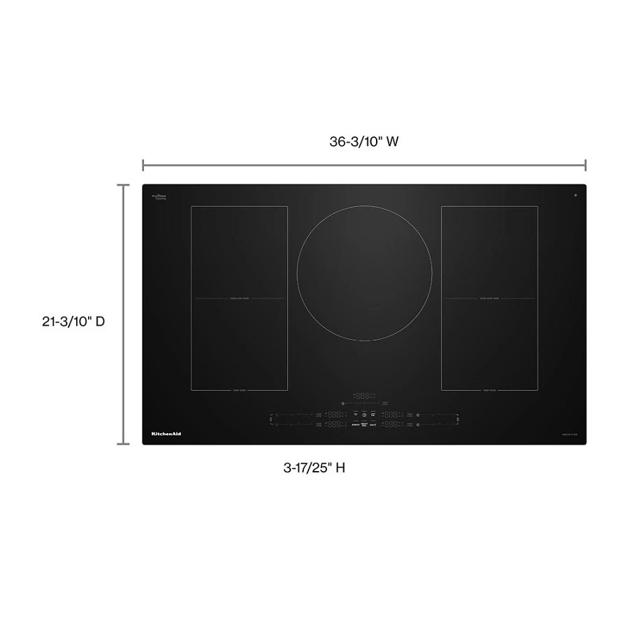 36" Temp Cook™ Induction Cooktop With 5 Cooking Zones KCIT736SBL