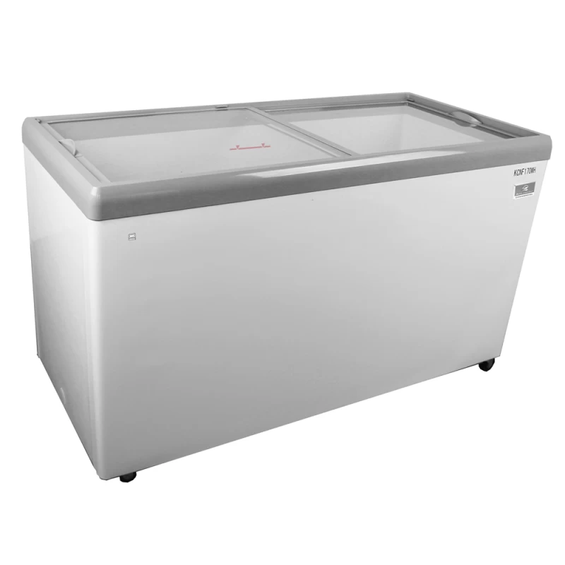 Kelvinator Chest FreezerSliding Glass Lid Novelty Freezer 71" Long White painted Steel KCNF170WH Picture 1