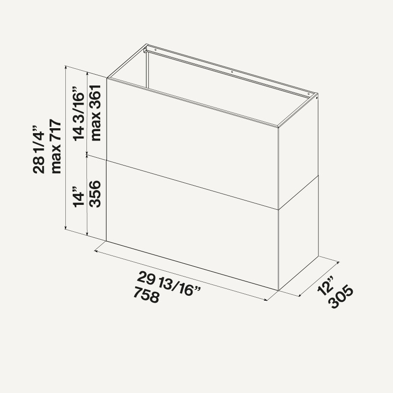 Zeus Stainless steel Chimney 30"/76cm KCPHN0043F