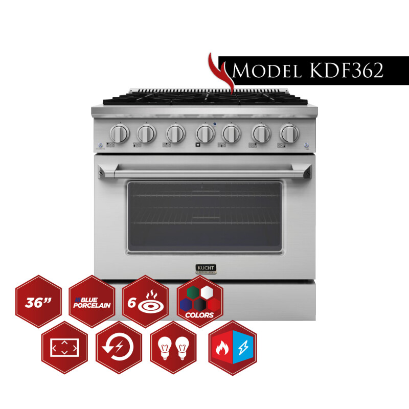 36″ Pro Class Kitchen Dual Fuel Range KDF362OG