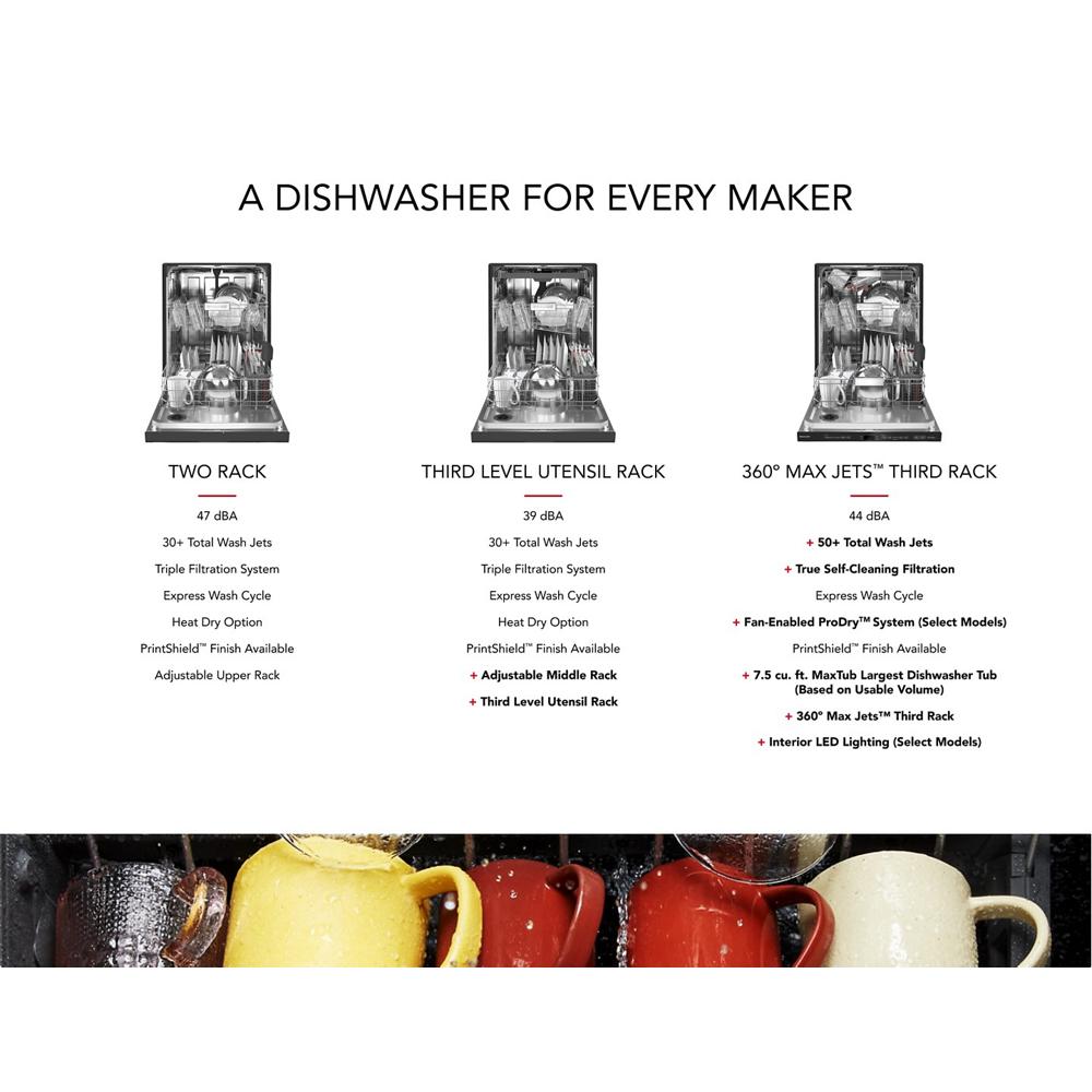 Third Level Utensil Rack Dishwasher with 30+ Total Wash Jets, 39 dBA view 23