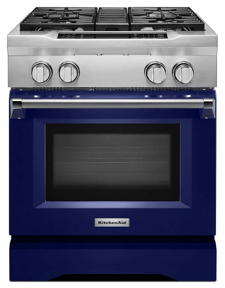 30'' 4-Burner Dual Fuel Freestanding Range, Commercial-Style KDRS407VBU