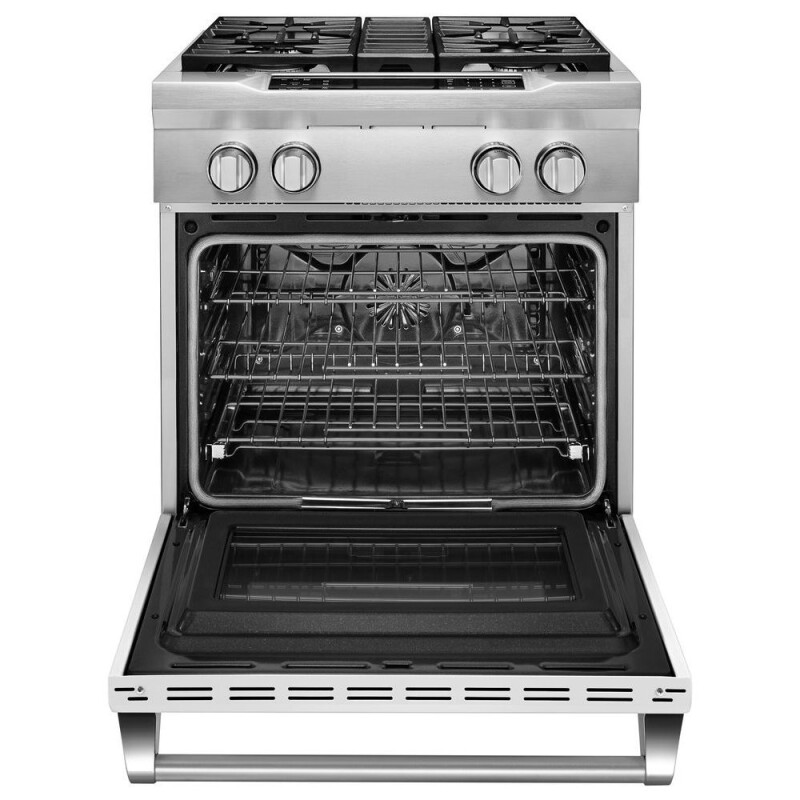 30" 4-Burner Dual Fuel Freestanding Range, Commercial-Style KDRS407VMW, product image 2 of 2