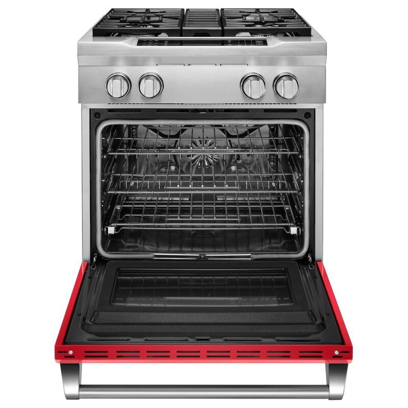 30'' 4-Burner Dual Fuel Freestanding Range, Commercial-Style view 2
