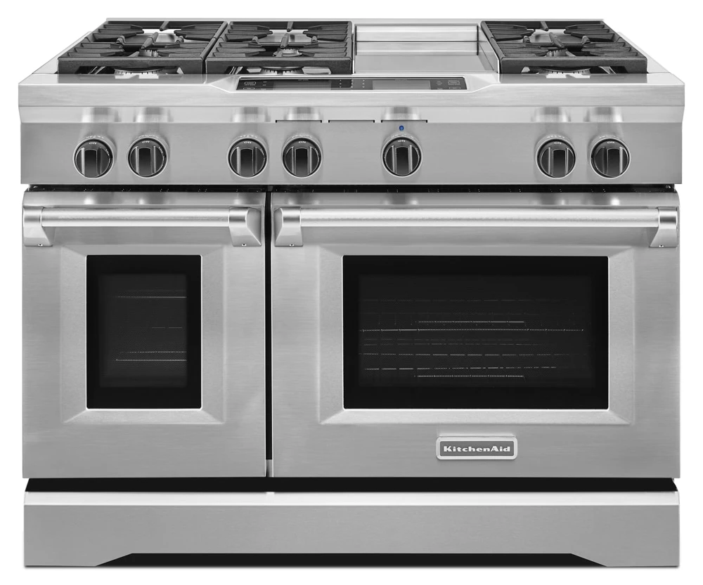 48-Inch 6-Burner with Steam-Assist Oven, Dual Fuel Freestanding Range, Commercial-Style KDRU783VSS
